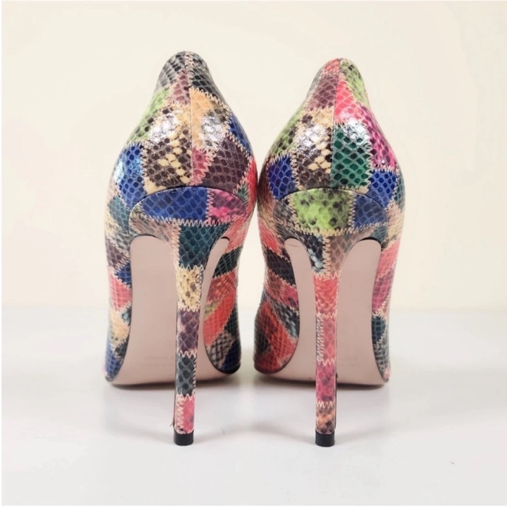 Aera Olivia Pump Snake Multicolor Patchwork Heels… - image 3
